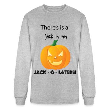 There is a jack in jack o latern - Men's Long Sleeve T-Shirt - heather gray - Front