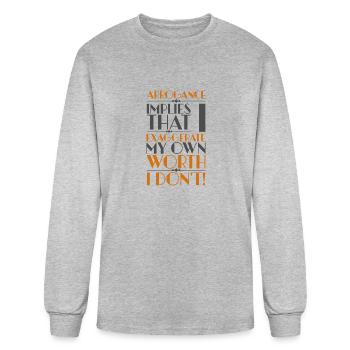 Da Vinci Quote | Motivational Quote | Arrogance - Men's Long Sleeve T-Shirt - heather gray - Front