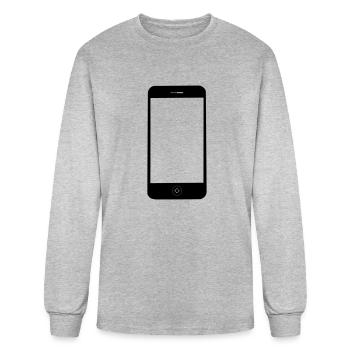 smart phone - Men's Long Sleeve T-Shirt - heather gray - Front