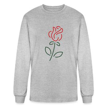 Line Rose - Men's Long Sleeve T-Shirt - heather gray - Front