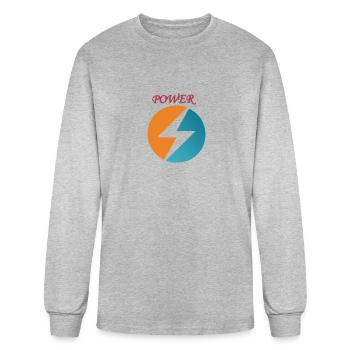 Power - Men's Long Sleeve T-Shirt - heather gray - Front