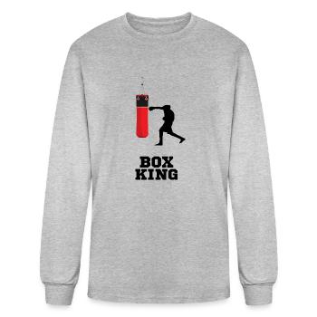 BOXKING 3 - Men's Long Sleeve T-Shirt - heather gray - Front