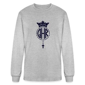 Queen of the Holy Rosary Church Logo - Men's Long Sleeve T-Shirt - heather gray - Front