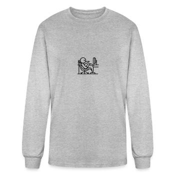 Lazy Tech - Men's Long Sleeve T-Shirt - heather gray - Front