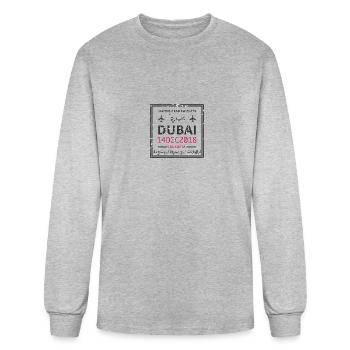 Dubai Stamp - Men's Long Sleeve T-Shirt - heather gray - Front