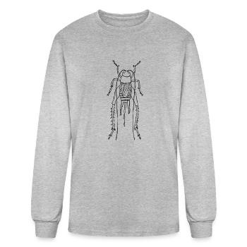 Outline Cricket - Men's Long Sleeve T-Shirt - heather gray - Front