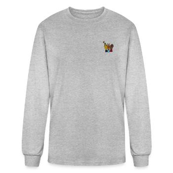 Hands embroidered - Men's Long Sleeve T-Shirt - heather gray - Front