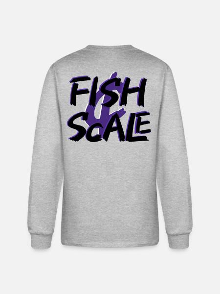 Purple Fish Sale Brush Art - Men's Long Sleeve T-Shirt - heather gray