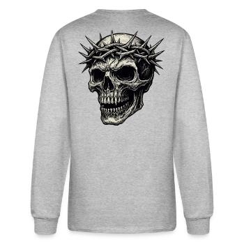 Gothic Skull Crown of Thorns Dark Art Design - Men's Long Sleeve T-Shirt - heather gray - Back