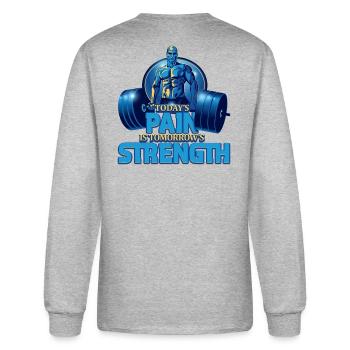 Heavy Lifting Man - Men's Long Sleeve T-Shirt - heather gray - Back