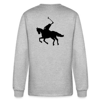 Polo - Men's Long Sleeve T-Shirt - heather gray - Back