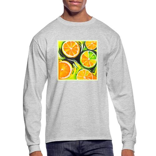 Vibrant Citrus Painting - Men's Long Sleeve T-Shirt