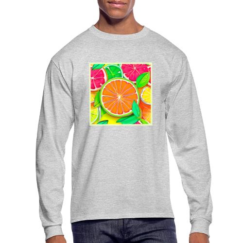Colorful Citrus Pop Art - Men's Long Sleeve T-Shirt