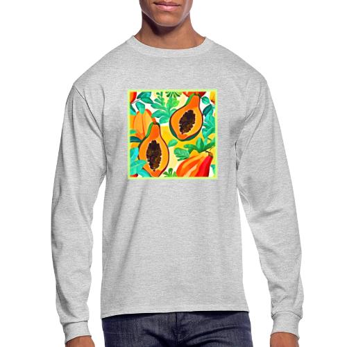 Tropical Papaya Pop Art - Men's Long Sleeve T-Shirt