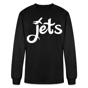 Jets - stayflyclothing.com - Men's Long Sleeve T-Shirt - black - Front