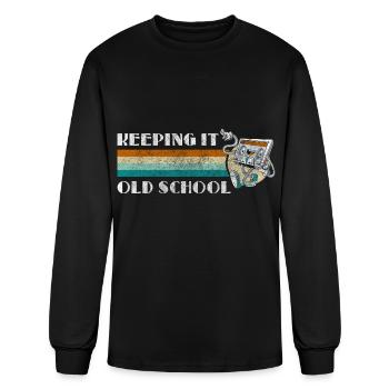 Cassette 80s Retro Music Lover Audio Tape - Men's Long Sleeve T-Shirt - black - Front