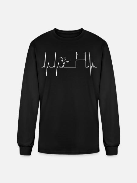 Rugby on ECG Pulse - Men's Long Sleeve T-Shirt - black