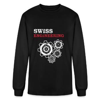 Qualité d'ingénierie suisse - T-shirt à manches longues Homme - noir - Devant