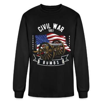 Civil War Cannons and Flag - Men's Long Sleeve T-Shirt - black - Front
