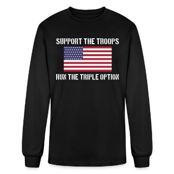 Soutenir les troupes exécutent la triple option - T-shirt à manches longues Homme - noir - Devant