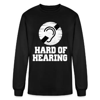 Deafness and hard of hearing symbol - Men's Long Sleeve T-Shirt - black - Front
