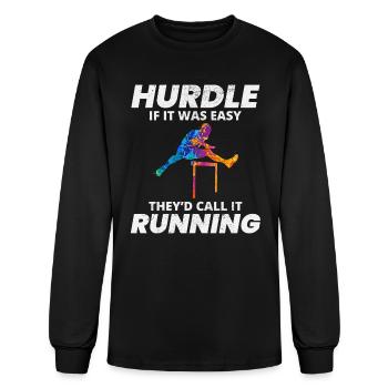 Hurdles Hurdling Hurdler Running Runner Athletes - Men's Long Sleeve T-Shirt - black - Front