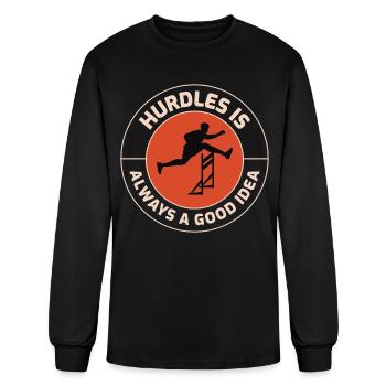Hurdles Hurdling Hurdler Running Runner Athletes - Men's Long Sleeve T-Shirt - black - Front