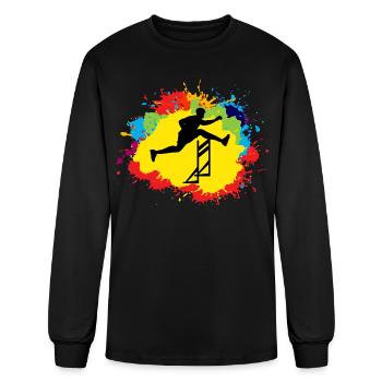 Hurdles Hurdling Hurdler Running Runner Athletes - Men's Long Sleeve T-Shirt - black - Front