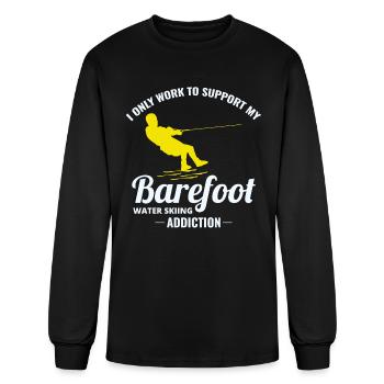 Barefoot skiing Water sport Motorboat - Men's Long Sleeve T-Shirt - black - Front