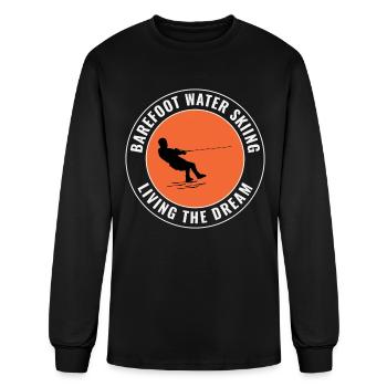 Barefoot skiing Water sport Motorboat - Men's Long Sleeve T-Shirt - black - Front