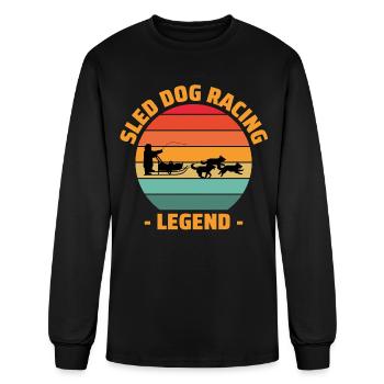 Husky Sledding Sled Dog Racing Alaskan Racers - Men's Long Sleeve T-Shirt - black - Front