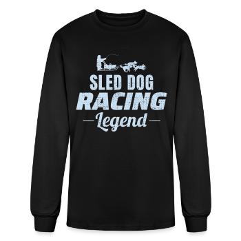Husky Sledding Sled Dog Racing Alaskan Racers - Men's Long Sleeve T-Shirt - black - Front
