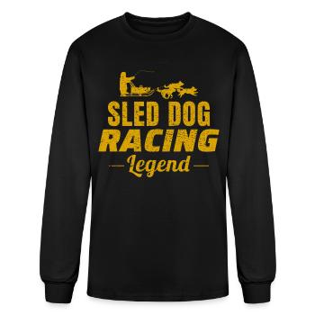 Husky Sledding Sled Dog Racing Alaskan Racers - Men's Long Sleeve T-Shirt - black - Front