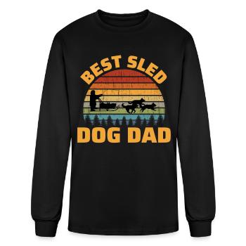 Husky Sledding Sled Dog Racing Alaskan Racers - Men's Long Sleeve T-Shirt - black - Front