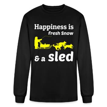 Husky Sledding Sled Dog Racing Alaskan Racers - Men's Long Sleeve T-Shirt - black - Front