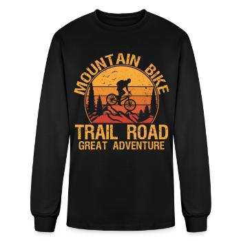 Mountain Bike Trail Road Great Adventure Cool - Men's Long Sleeve T-Shirt - black - Front