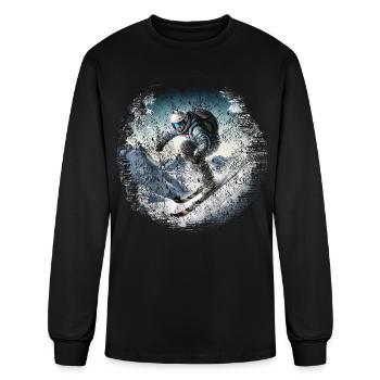 Vintage Ski Freeride / Futuristic Skier - Men's Long Sleeve T-Shirt - black - Front