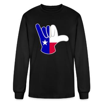 Texas Shaka - Men's Long Sleeve T-Shirt - black - Front
