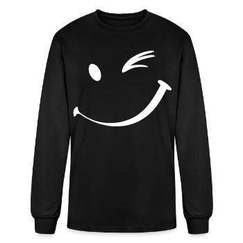 Winking face, Wink smile - Men's Long Sleeve T-Shirt - black - Front