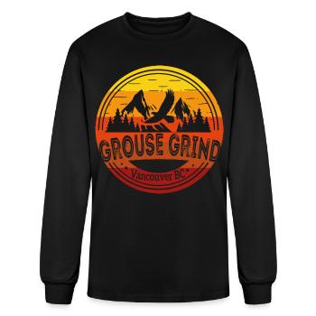Grouse Grind Vancouver BC Canada Hiking Trail - Men's Long Sleeve T-Shirt - black - Front