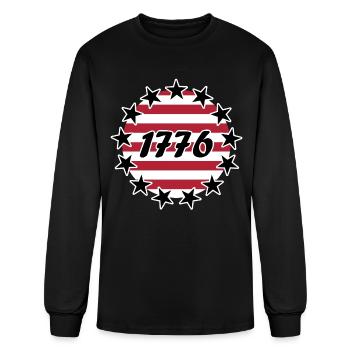 Betsy Ross Flag 13 Star American Flag 1776 - Men's Long Sleeve T-Shirt - black - Front