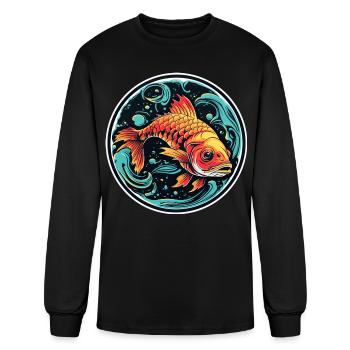 Fish Illustration - Men's Long Sleeve T-Shirt - black - Front
