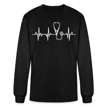 Stethoscope Heartbeat - Men's Long Sleeve T-Shirt - black - Front