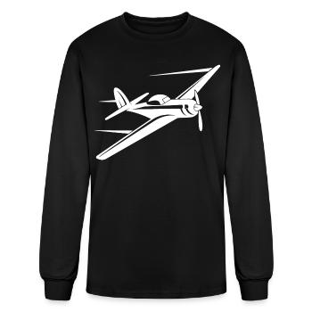 Propeller Aircraft Sketch - Men's Long Sleeve T-Shirt - black - Front