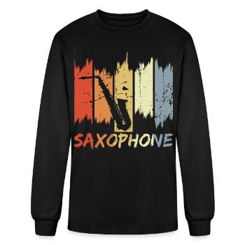Vintage Saxophone - Men's Long Sleeve T-Shirt - black - Front