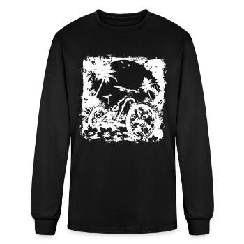 Mountain Biker Graphic - Men's Long Sleeve T-Shirt - black - Front