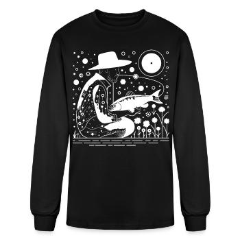 Fishing Guy Sketch - Men's Long Sleeve T-Shirt - black - Front