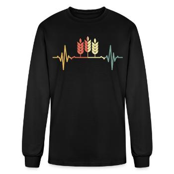 Wheat Crops Cardiogram - Men's Long Sleeve T-Shirt - black - Front