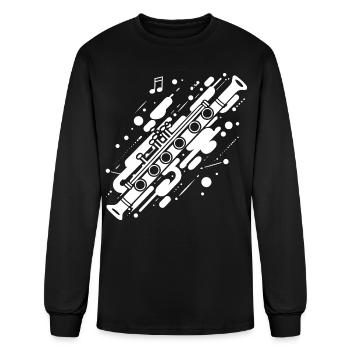 Flute Streetart - Men's Long Sleeve T-Shirt - black - Front