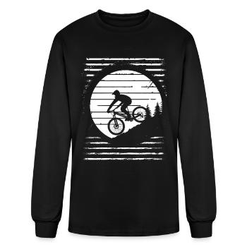 Mountain Biker Drawing - Men's Long Sleeve T-Shirt - black - Front